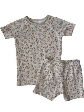 Cotton Organics Floral Short Pajama Set — Size 5